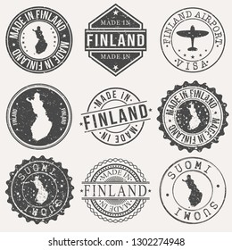 Finland Travel Stamp Made In Product Stamp Logo Icon Symbol Design Insignia.