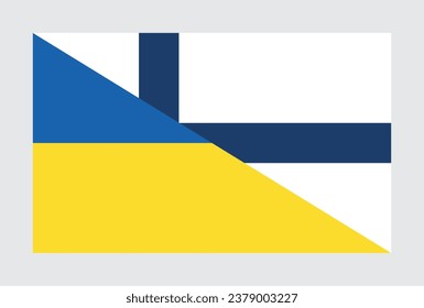 Finland and Ukraine national Flag Flags