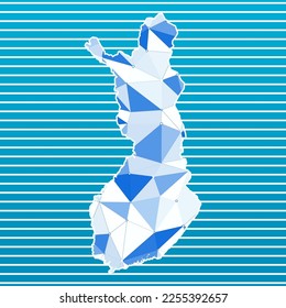 Finland vector illustration. Finland design on gradient stripes background. Technology, internet, network, telecommunication concept. Elegant vector illustration.