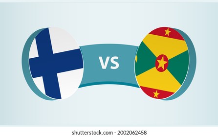 Finland versus Grenada, team sports competition concept. Round flag of countries.