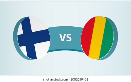 Finland versus Guinea, team sports competition concept. Round flag of countries.