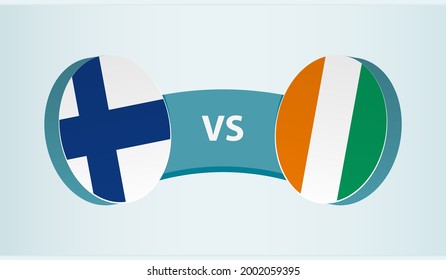 Finland versus Ivory Coast, team sports competition concept. Round flag of countries.