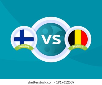 Finland Vs Belgium Euro 2020 Match Stock Vector (Royalty Free ...