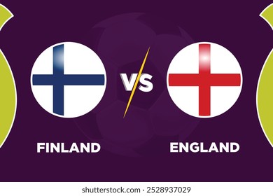 Finlandia vs Inglaterra Concepto de partido de fútbol. Ilustración vectorial del diseño.
FI VS ENG partido de fútbol.