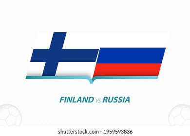 Finland vs Russia in European Football Competition, Group B. Versus icon on Football background. Sport vector icon.