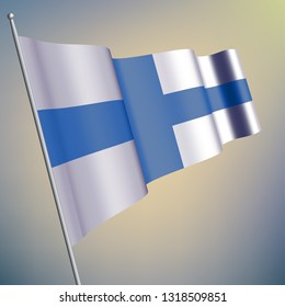 Finland waving 3D flag. National symbol, realistic vector illustration. Eps10. - Vetorial