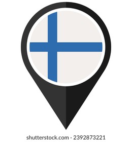 finlandia en el paquete de iconos de puntos de ubicación de bandera mundial