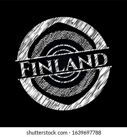 Finland written on a chalkboard. Vector Illustration. Detailed.