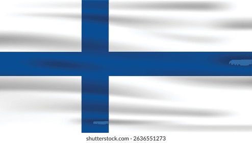 Finlandia bandeira cores oficiais e proporção digital vetor ilustração. Sinalizador plissado