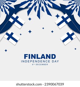 Finland's independence day is celebrated every year on 6 december, Greeting card and poster with Finland Flag. Vector illustration