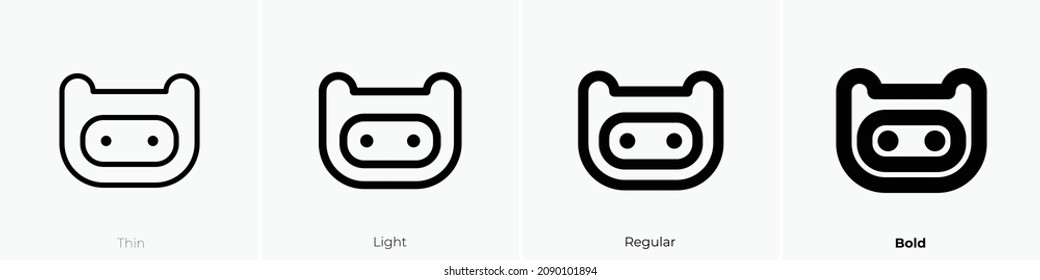 finn the human icon. Thin, Light Regular And Bold style design isolated on white background