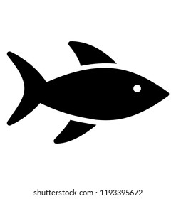 A finned fish with scissor like tail depicting shark