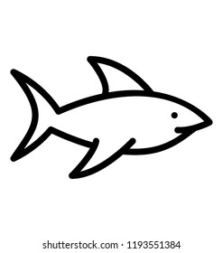 A finned fish with scissor like tail depicting shark
