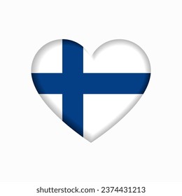 Finnish flag heart-shaped sign. Vector illustration.