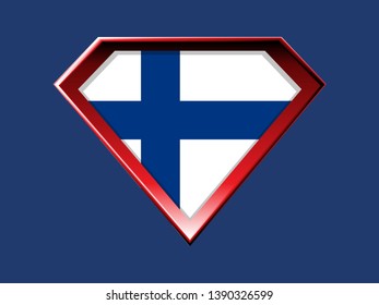 Finnish flag in super hero shield