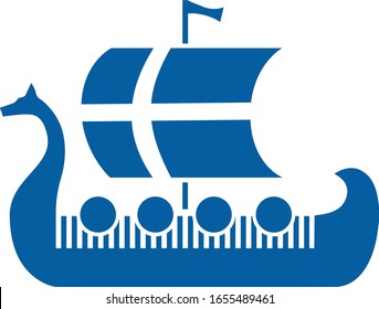 Finnish Flag with Vikings Ship