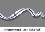 Finnish flag wavy abstract background layout. Vector illustration.