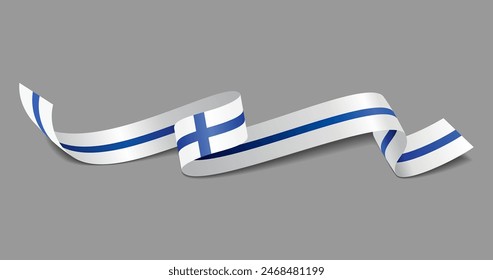 Finnish flag wavy abstract background. Vector illustration.