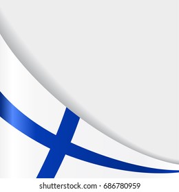 Finnish flag wavy abstract background. Vector illustration.