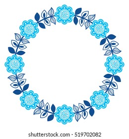 Finnish inspired round folk art pattern - Scandinavian, Nordic style 
 