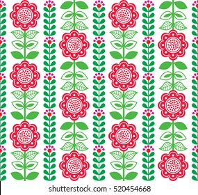 Finnish inspired seamless folk art pattern - Scandinavian, Nordic style 
 