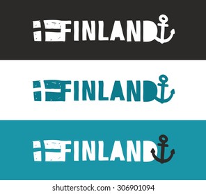 Finnish label set. Vector illustration.