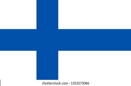 Finnish or Republic of Finland official flag symbol icon flat vector