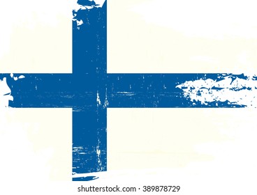 Finnish scratched Flag. A finnish flag with a grunge texture