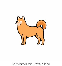 Finnish Spitz dog looks icon vector illustration featuring a detailed and cute design perfect for pet lovers, breeders, and graphic projects needing high-quality canine art