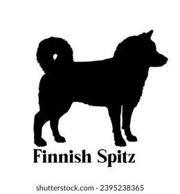 Finnish Spitz Dog silhouette dog breeds logo dog monogram logo dog face vector