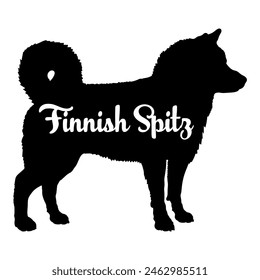 Finnish Spitz Dog silhouette dog breeds logo dog monogram vector