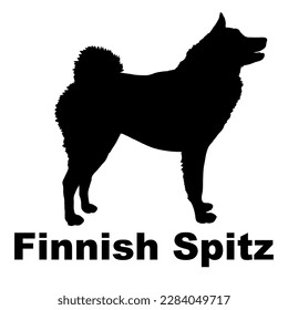 finnish spitz Dog silhouette vector. Dog breeds