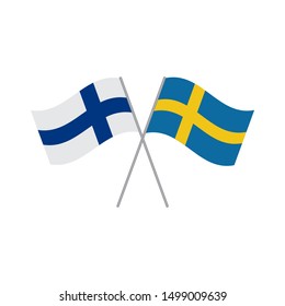 Finnish and Swedish flags vector isolated on white background
