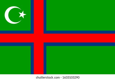 Finnish Tatars ethnic groups flag vector icon