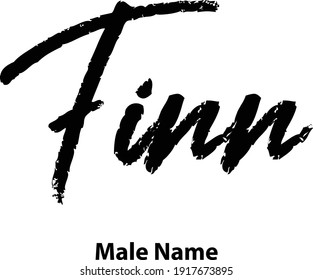 Finn-Male Name Brush Elegant Typography Text 