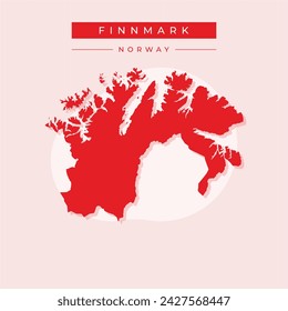 Finnmark (Administrative divisions of Norway, Kingdom of Norway) map vector illustration, scribble sketch Finnmark (Finnmarku) fylke map