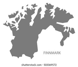 Finnmark Norway Map grey