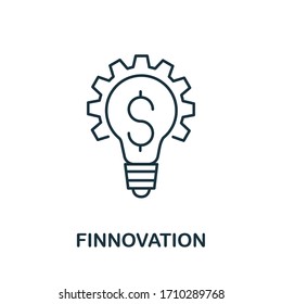 Finnovation Symbol. Kreatives, einfaches Symbol aus der Fintech-Kollektion. Zeilenneuerungssymbol für Vorlagen, Webdesign und Infografiken