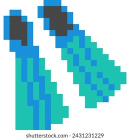 Fins cartoon icon in pixel style