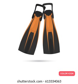 Fins for diving color flat icon for web and mobile design