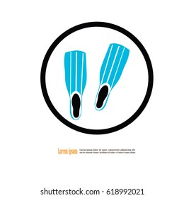 Fins for diving icon.vector illustration.