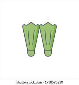 Fins Flat Icon Isolated On White Background