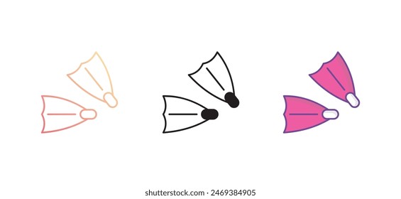 Fins icon design with white background stock illustration