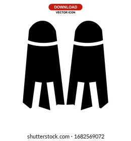 fins icon or logo isolated sign symbol vector illustration - high quality black style vector icons
