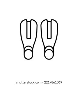 Fins icon outline style design. Fins vector illustration. isolated on white background.
