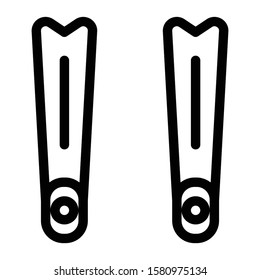 fins icon outline vector design