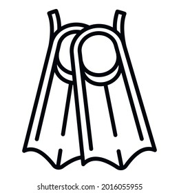 Fins icon. Outline fins vector icon for web design isolated on white background