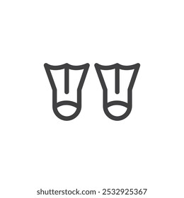 Fins icon Simple outline vector logo