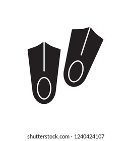fins icon vector with glyph style. diving glyph icon