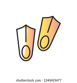 fins icon vector with shadow style. diving icon
